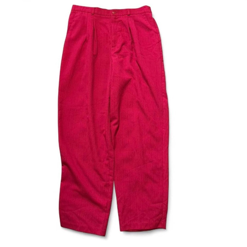 Vintage 90s Briggs Bold Red High Waisted Pleated Pants, Women's Size‎ 16